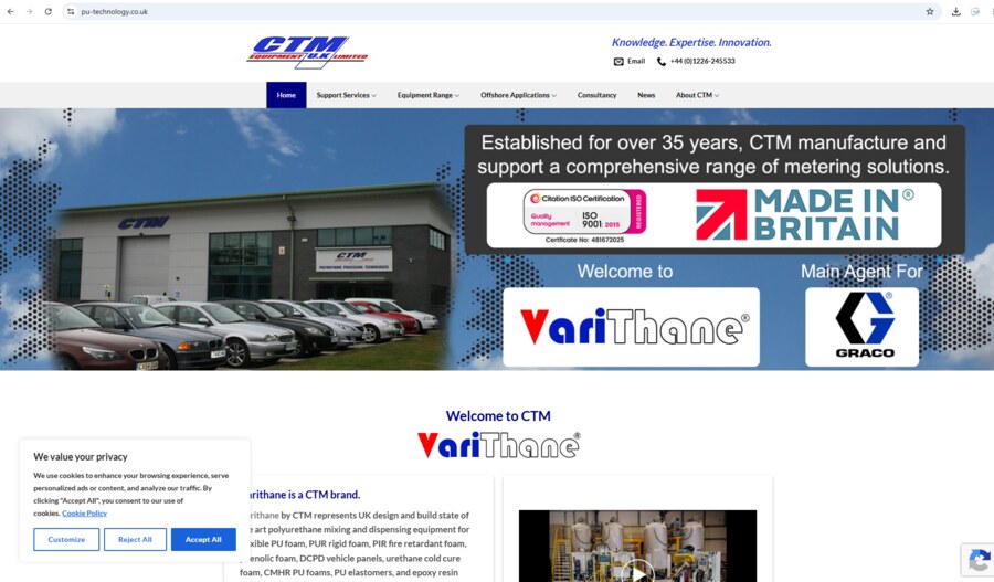 CTM Equipment Ltd website designed by Klik Digital